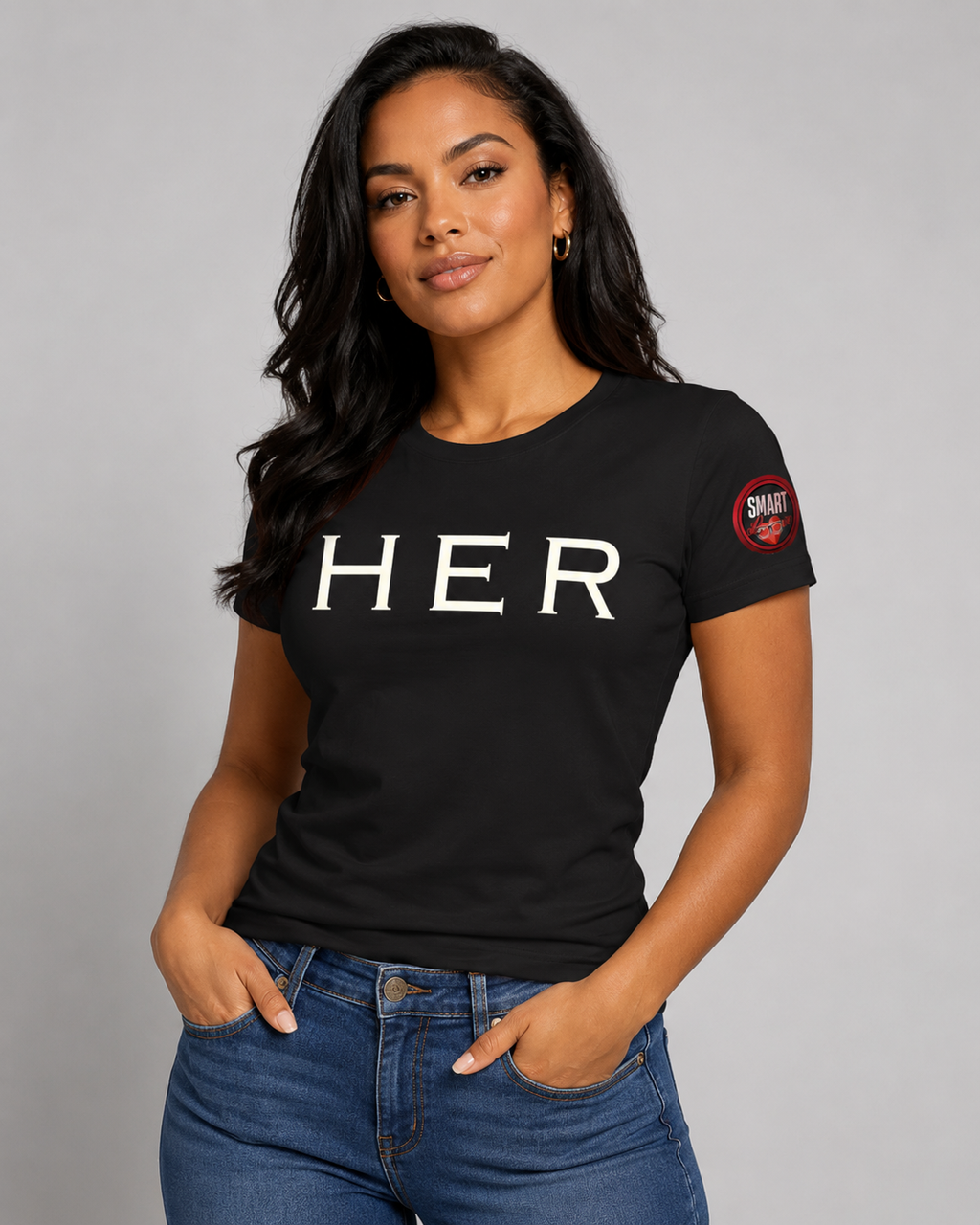 Smart Love HER White Black Tee