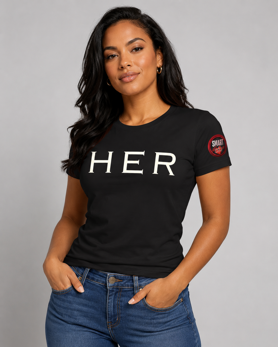 Smart Love HER White Black Tee