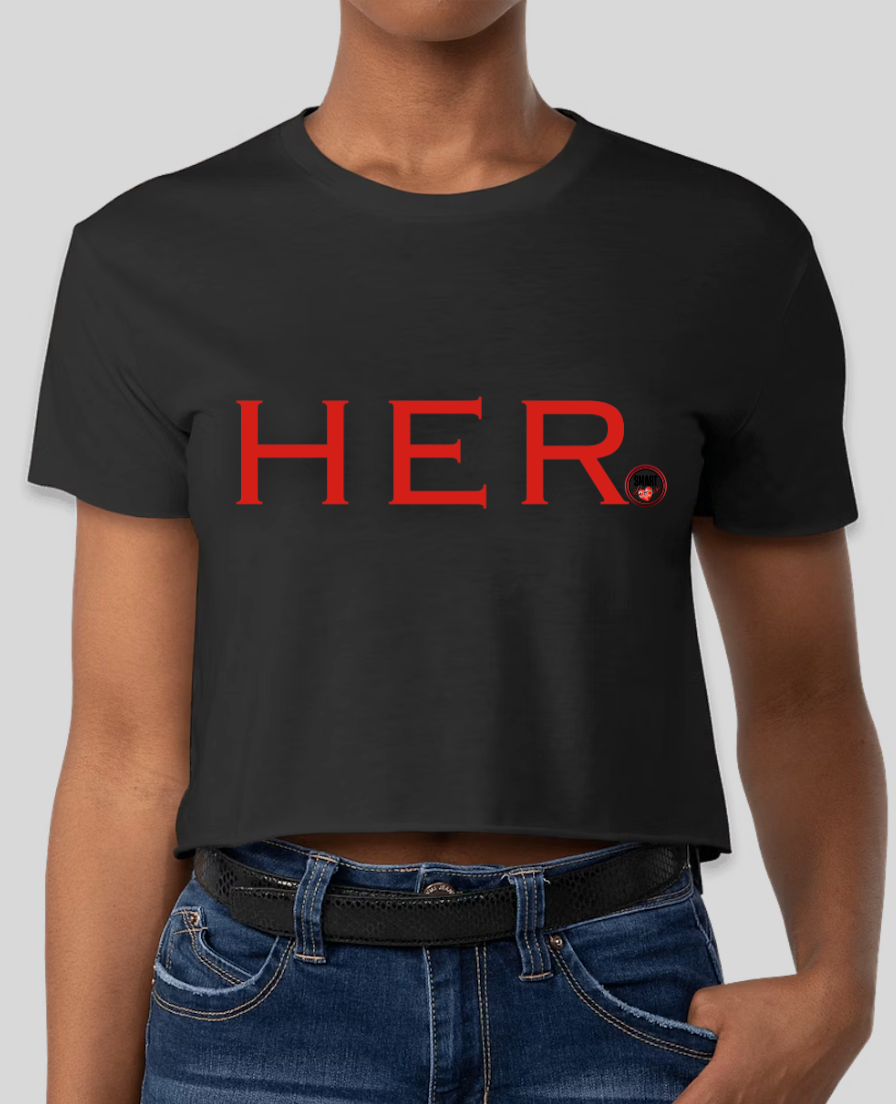 Smart Love HER Black Cropped Tee
