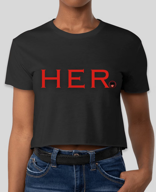 Smart Love HER Black Cropped Tee