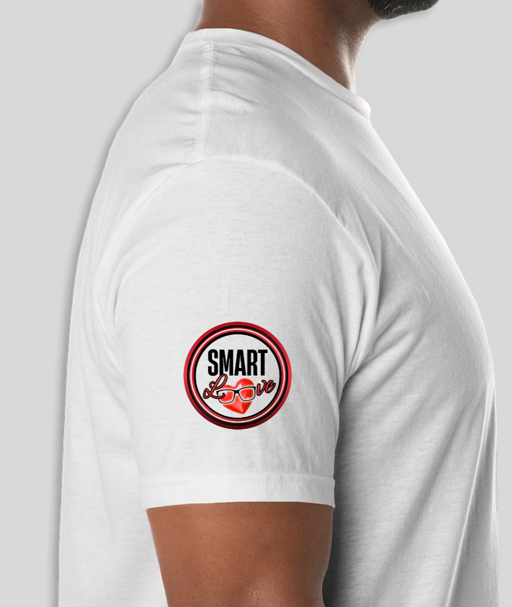 Smart Love HIM in Red on White Tee