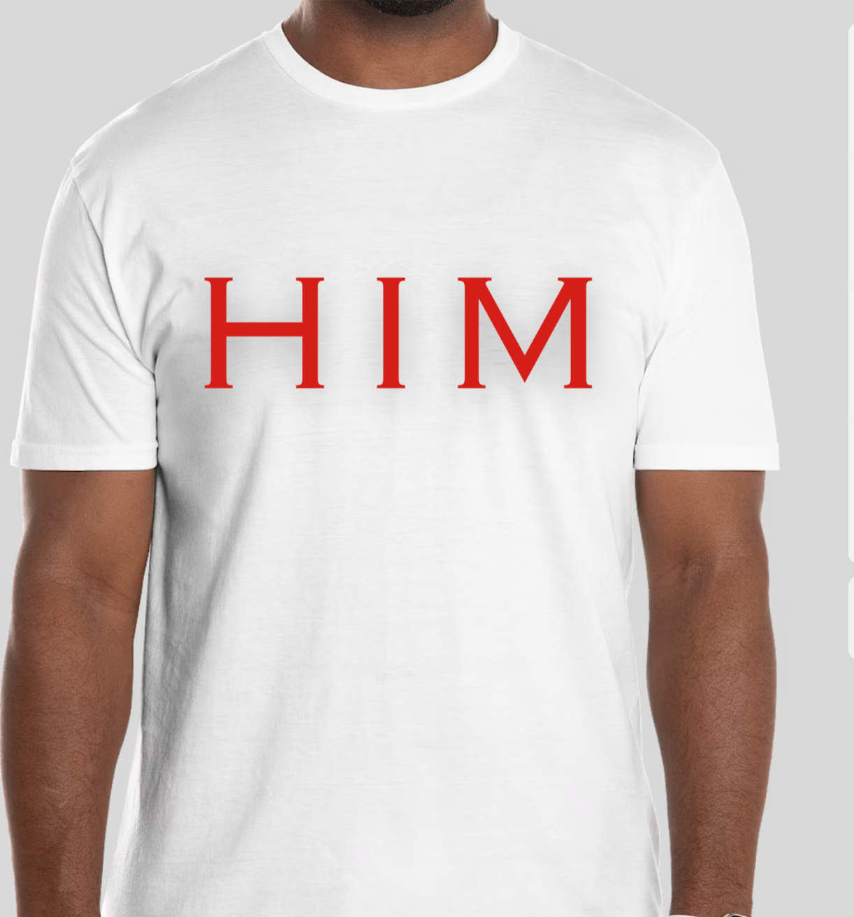 Smart Love HIM in Red on White Tee
